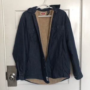 Fleece lined button down shirt